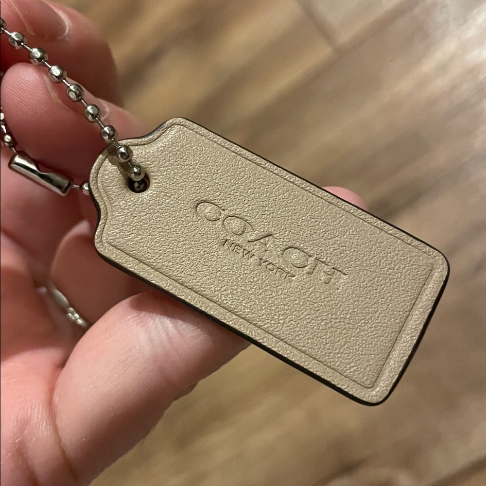 COACH NEW YORK Taupe and Brown Leather Bag Charm